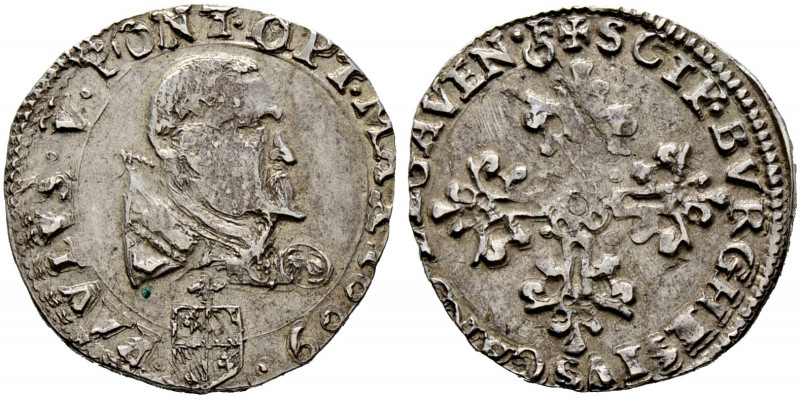 Italien-Kirchenstaat (Vatikan). Paul V. (Camillo Borghese) 1605-1621 
Half Fran...