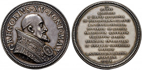 Italien-Kirchenstaat (Vatikan). Gregor XV. (Alessandro Ludovisi) 1621-1623 
Silbermedaille o.J. von P.H. Müller, aus der um 1712 durch den Mainzer Bi...