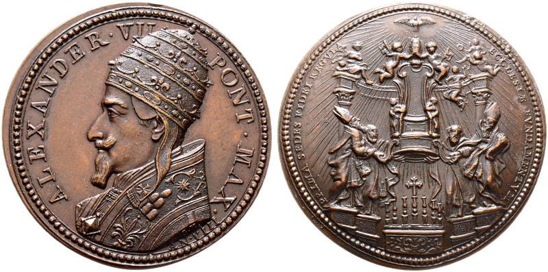 Italien-Kirchenstaat (Vatikan). Alexander VII. (Fabio Chigi) 1655-1667 
Bronzem...