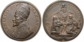 Italien-Kirchenstaat (Vatikan). Clemens IX. (Giulio Rospigliosi) 1667-1669 
Bronzemedaille AN III (1670) von A. Hamerani. Brustbild in Pluviale mit T...