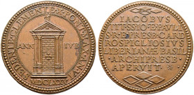 Italien-Kirchenstaat (Vatikan). Clemens X. (Emilio Altieri) 1670-1676 
Bronzemedaille 1675 (AN VI) unsigniert, auf das Heilige Jahr. Zugemauerte Heil...