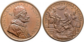 Italien-Kirchenstaat (Vatikan). Innozenz XI. (Benedetto Odescalchi) 1676-1689 
Bronzemedaille 1688 von G.B. Guglielmada, auf den Empfang der Abgesand...