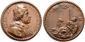 Italien-Kirchenstaat (Vatikan). Clemens XI. (Gianfrancesco Albani) 1700-1721 
Bronzemedaille AN III (1702/03) von E. Hamerani. Brustbild in Mozzetta ...