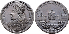 Italien-Kirchenstaat (Vatikan). Clemens XIII. (Carlo Rezzonico) 1758-1769 
Bronzemedaille 1761 (AN III) von O. Hamerani, auf die Erweiterungen des Ha...