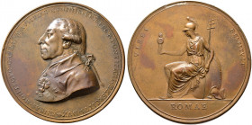 Italien-Kirchenstaat (Vatikan). Pius VI. (Giovanni Angelo Braschi) 1775-1799 
Bronzemedaille o.J. (um 1790) unsigniert, auf den Befehlshaber der päps...