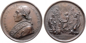 Italien-Kirchenstaat (Vatikan). Pius VII. (Gregorio Chiaramonti) 1800-1823 
Bronzemedaille AN VIII (1807) von T. Mercandetti, auf die Kanonisierung v...