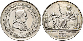 Italien-Kirchenstaat (Vatikan). Gregor XVI. (Bartolomeo Alberto Cappellari) 1831-1846 
Silbermedaille 1837 (AN VII) von P. Girometti, auf die Bereich...