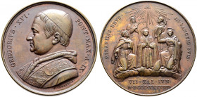 Italien-Kirchenstaat (Vatikan). Gregor XVI. (Bartolomeo Alberto Cappellari) 1831-1846 
Bronzemedaille 1839 (AN IX) von G. Girometti, auf die Kanonisi...