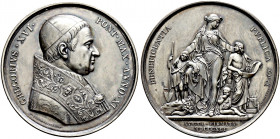 Italien-Kirchenstaat (Vatikan). Gregor XVI. (Bartolomeo Alberto Cappellari) 1831-1846 
Versilberte Bronzemedaille 1841 (AN XI) von P. Girometti, auf ...