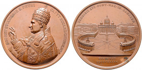 Italien-Kirchenstaat (Vatikan). Gregor XVI. (Bartolomeo Alberto Cappellari) 1831-1846 
Bronzemedaille 1845 von K. Radnitzky, zu Ehren des Papstes. Br...