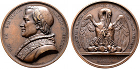 Italien-Kirchenstaat (Vatikan). Pius IX. (Giovanni Graf von Maria Mastai Feretti) 1846-1878 
Bronzemedaille 1850 von Gayrard, auf seinen Besuch bei d...