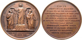 Italien-Kirchenstaat (Vatikan). Pius IX. (Giovanni Graf von Maria Mastai Feretti) 1846-1878 
Bronzemedaille 1867 von C. Voigt, auf die 18. Säkularfei...