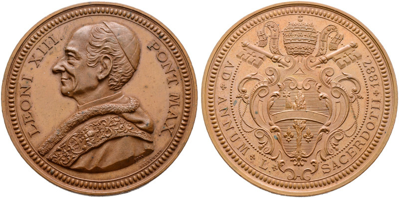 Italien-Kirchenstaat (Vatikan). Leo XIII. (Joachim Pecci) 1878-1903 
Bronzemeda...