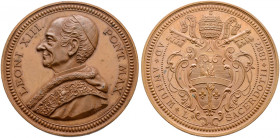 Italien-Kirchenstaat (Vatikan). Leo XIII. (Joachim Pecci) 1878-1903 
Bronzemedaille 1878 von Gube (bei Drentwett), auf sein 50-jähriges Priesterjubil...