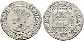 Haus Habsburg. Ferdinand I. 1521-1564 
Pfundner 1528 -Linz-. Markl 467, MzA. p. 11, Schulten 4160. feines Porträt, fast vorzüglich