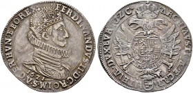 Haus Habsburg. Ferdinand II. 1592/1619-1637 
Taler 1621 -Klagenfurt-. Her. 453 ff var., Dav. 3120, Voglh. 139/2 var. feine Patina, leichte Prägeschwä...