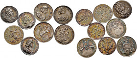Haus Habsburg. Leopold I. 1657-1705 
Lot (8 Stücke): Kleine Silbermedaillen (Auswurfmünzen) o.J. (1690) unsigniert, auf den gleichen Anlass. Dabei Pr...