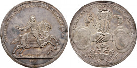 Haus Habsburg. Leopold I. 1657-1705 
Einseitige Silber-Klischees von Vorder- und Rückseite der Medaille 1699 von J.R. Engelhardt, auf den Frieden von...