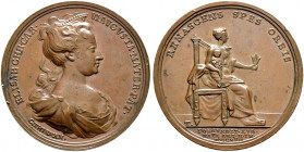 Haus Habsburg. Karl VI. 1711-1740 
Bronzemedaille 1717 von C. Thirman, auf die Geburt seiner Tochter Maria Theresia. Brustbild der Kaiserin mit Diade...
