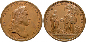 Haus Habsburg. Karl VI. 1711-1740 
Bronzemedaille 1718 von B. Richter, auf den Frieden von Passarowitz. Belorbeerte Büste nach rechts / Der Kaiser em...