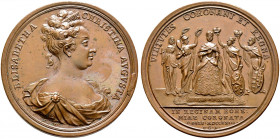 Haus Habsburg. Karl VI. 1711-1740 
Bronzemedaille 1723 von P.P. Werner und G.F. Nürnberger, auf die böhmische Krönung in Prag. Brustbild der Kaiserin...