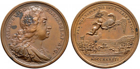 Haus Habsburg. Karl VI. 1711-1740 
Bronzemedaille 1737 von P.P. Werner, auf den Frieden mit Frankreich. Belorbeertes Brustbild im Harnisch nach recht...