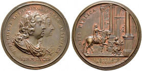 Haus Habsburg. Maria Theresia 1740-1780 
Bronzemedaille 1739 unsigniert, auf die Ankunft von Franz Stephan als Großherzog der Toskana und seiner Gema...