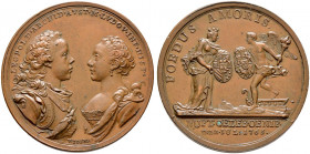Haus Habsburg. Maria Theresia 1740-1780 
Bronzemedaille 1765 von A. Widemann und A. Remshard, auf die Vermählung ihres Sohnes Leopold (der spätere Ka...