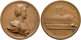 Haus Habsburg. Maria Theresia 1740-1780 
Bronzemedaille 1770 von Guillemard und König, auf die Ankunft der an den Dauphin vermählten Erzherzogin Mari...