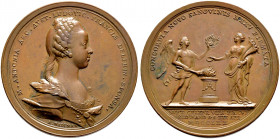 Haus Habsburg. Maria Theresia 1740-1780 
Bronzemedaille 1770 von A. Widemann und J.M. Krafft, auf die Vermählung der Erzherzogin Maria Antonia (Marie...