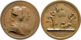 Haus Habsburg. Maria Theresia 1740-1780 
Bronzemedaille 1771 von A. Widemann und P. Kaiserswerth, auf die Hochzeit ihres Sohnes Erzherzog Ferdinand m...