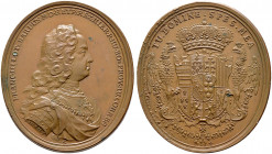 Haus Habsburg. Franz I. 1745-1765 
Hochovale Bronzemedaille, sogen. Wahlspruchmedaille o.J. (1740) von D. Becker, auf die Übertragung seiner Mitregen...