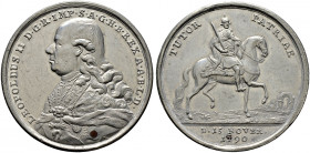 Haus Habsburg. Leopold II. 1790-1792 
Zinnmedaille mit Kupferstift 1790 von J.Chr. Reich, auf seine Krönung zum König von Ungarn in Preßburg. Brustbi...