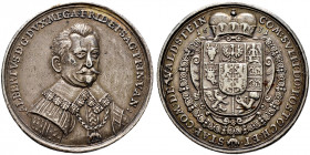Wallenstein. Albrecht von Wallenstein 1626-1634
Silbermedaille 1631 unsigniert (wohl von Hans Rieger, Breslau). ALBERTVS.D:G:DVX.MEGA:FRID:ET.SAG:PRI...