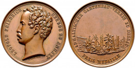 Anhalt-Dessau. Leopold Friedrich 1817-1871 
Bronzene Prämienmedaille o.J. von F. Kehl (bei Loos), des Gartenbauvereins zu DESSAU. Büste des Herzogs n...