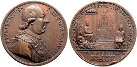 Augsburg, Stadt. 
Bronzemedaille 1782 von F. Hamerani (unsigniert), auf den Besuch von Papst Pius VI. in Augsburg auf seiner Rückreise aus Wien. Dess...