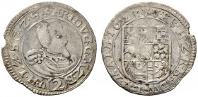 Baden-Durlach. Friedrich V. 1622-1659 
Halbbatzen zu 2 Kreuzer 1623 -Pforzheim-. Geharnischtes Brustbild nach rechts / Wappen. Wiel. 549a. selten, kl...