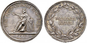 Baden-Durlach. Karl Ludwig Friedrich 1811-1818 
Silberne Schulprämienmedaille o.J. (1819) von C.W. Doell (unsigniert), für die Unterstufe. Nach links...