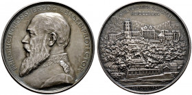 Baden-Durlach. Friedrich I. 1852-1907 
Mattierte Silbermedaille 1901 von R. Mayer (unsigniert), auf das 18. Verbandsschießen in HEIDELBERG. Brustbild...