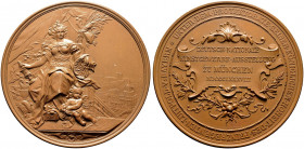 Bayern. Otto 1886-1913 
Große Bronzemedaille 1888 von Schwabe und Lauer, auf die Deutsch-Nationale Kunstgewerbe-Ausstellung zu München unter dem Prot...