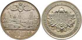 Nürnberg, Stadt. 
Versilberte Bronzemedaille 1890 von L.Chr. Lauer, auf die Silberne Hochzeit des Kommerzienrats und Kaufmanns Georg Kugler. Stadtans...