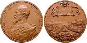 Nürnberg, Stadt. 
Bronzemedaille 1896 von L.Chr. Lauer, auf die 2. Bayerische Landes-Industrie-Gewerbe- und Kunst­ausstellung. Brustbild des Prinzreg...