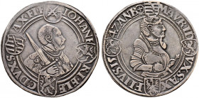 Sachsen-Kurfürstentum. Johann Friedrich und Moritz 1541-1547 
Taler 1542 -Annaberg-. Keilitz 184, Slg. Mers. 508, Schnee 101, Dav. 9730A. feine Patin...