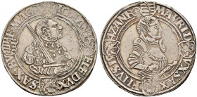 Sachsen-Kurfürstentum. Johann Friedrich und Moritz 1541-1547 
Taler 1542 -Annaberg-. Keilitz 185, Slg. Mers. 509, Schnee 104, Dav. 9730. minimale Kra...