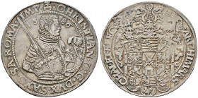 Sachsen-Albertinische Linie. Christian I. 1586-1591 
Taler 1586 -Dresden-. Keilitz/Kahnt 142, Slg. Mers. 735, Schnee 731, Dav. 9806. minimale Kratzer...