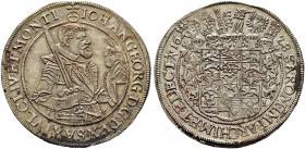 Sachsen-Albertinische Linie. Johann Georg I. 1615-1656 
Taler 1628 -Dresden-. Clauss/Kahnt 158b, Slg. Mers. 1051, Schnee 845, Dav. 7601. feine Tönung...