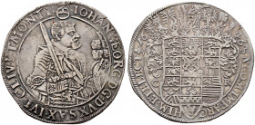 Sachsen-Albertinische Linie. Johann Georg I. 1615-1656 
Taler 1646 -Dresden-. Clauss/Kahnt 169, Slg. Mers. -, Schnee 879, Dav. 7612. feine Patina, mi...