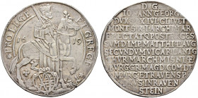 Sachsen-Albertinische Linie. Johann Georg I. 1615-1656 
Taler 1619 -Dresden-. Auf das Vikariat. Variante mit Rosette am Beginn der Aversumschrift. Cl...