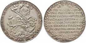 Sachsen-Albertinische Linie. Johann Georg II. 1656-1680 
Taler (im Zinnaischen Münzfuß) 1678. Auf die Verleihung des Hosenbandordens und das St. Geor...