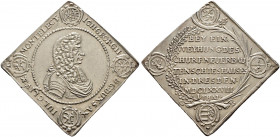 Sachsen-Albertinische Linie. Johann Georg II. 1656-1680 
Talerklippe (im Zinnaischen Münzfuß) 1678 -Dresden-. Auf die Eröffnung des neuen Schießhause...